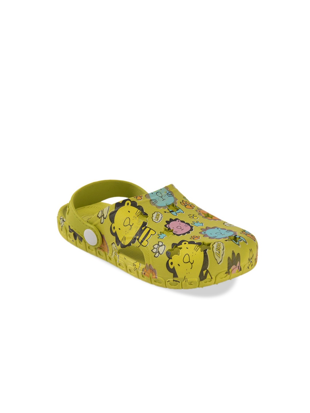 

Yellow Bee Boys Animal Printed Clogs, Green