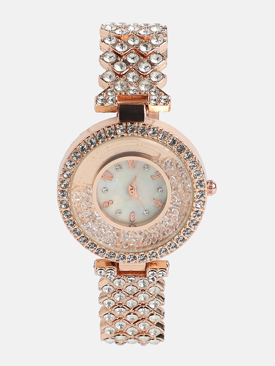 

HAUTE SAUCE by Campus Sutra Women Embellished Dial & Analogue Watch AW23_HSWC1068, Rose gold