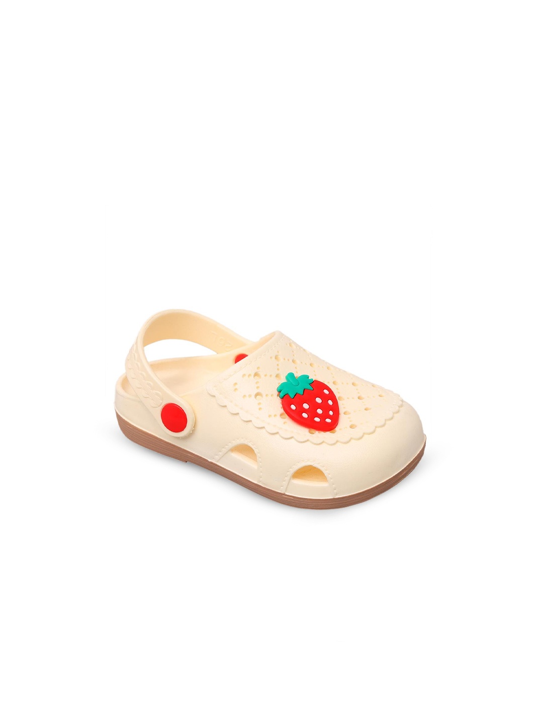 

Yellow Bee Girls Strawberry Patch Clogs, Off white