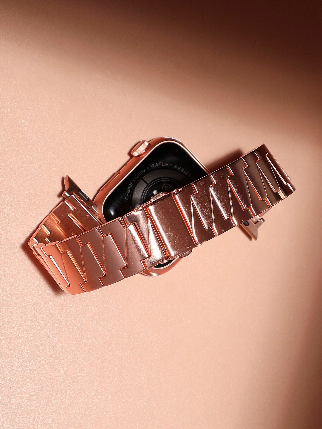 

HAUTE SAUCE by Campus Sutra Women Stainless Steel Chain Watch Strap, Rose gold