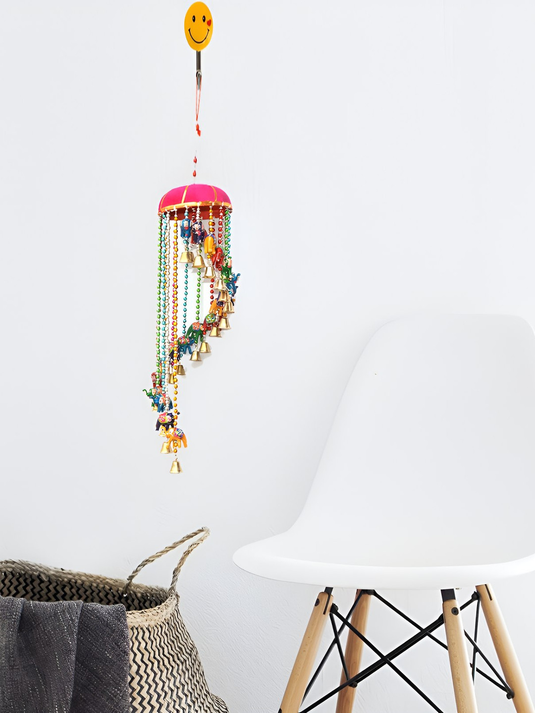 

Aawiclo Pink Wooden Decorative Wind Chime Jhumer