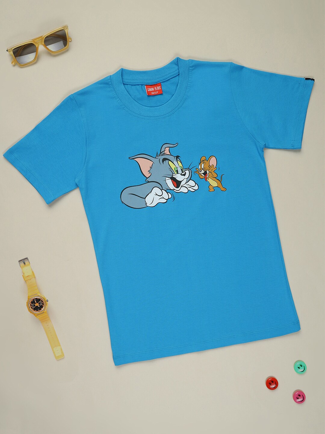 

Gavin Paris Boys Graphic Printed Cotton Bio Finish T-Shirt, Blue