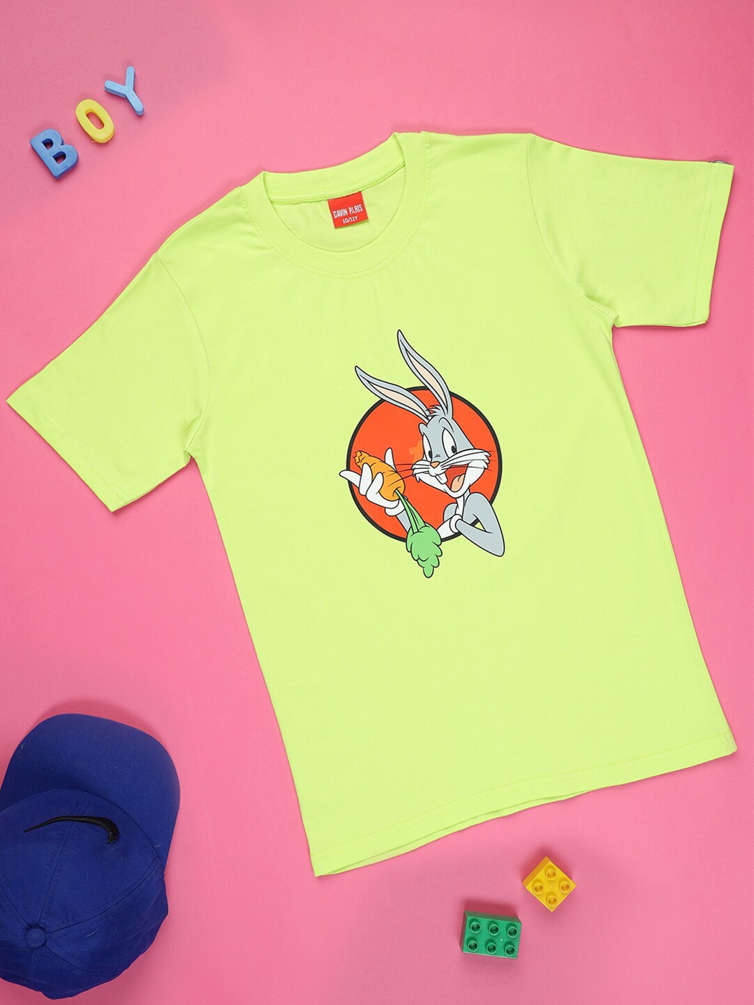 

Gavin Paris Girls Bugs Bunny Printed Bio Finish Pure Cotton T-shirt, Green