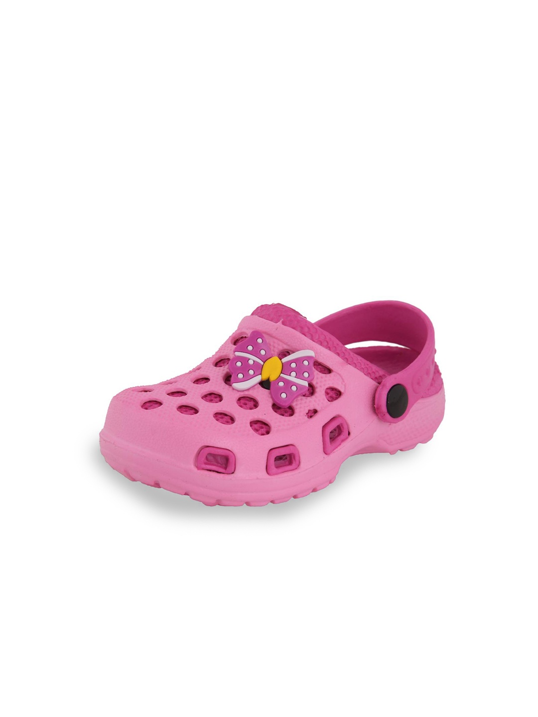 

Yellow Bee Girls Bows Applique Rubber Clogs, Pink