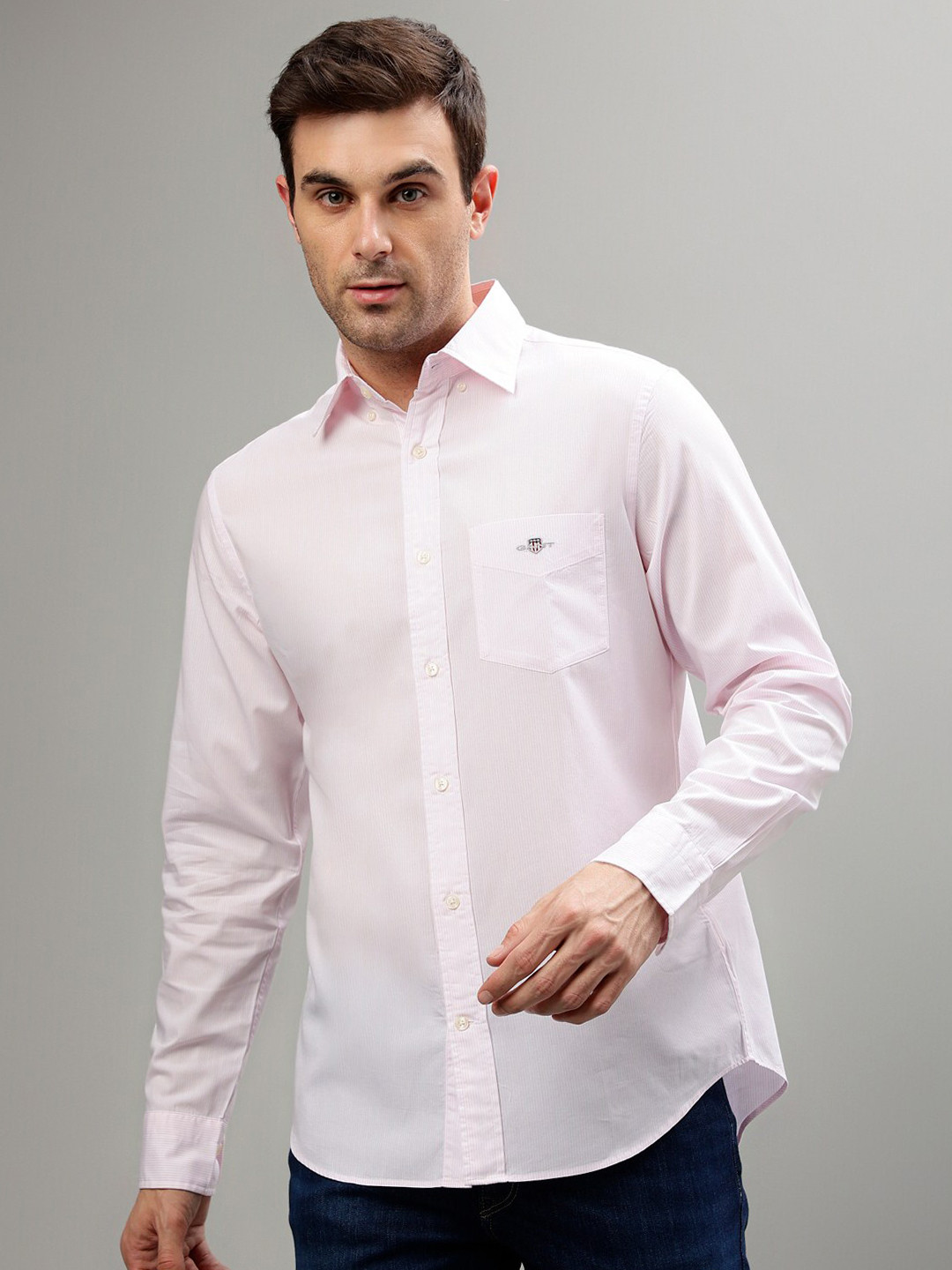 

GANT Vertical Striped Pure Cotton Casual Shirt, Pink