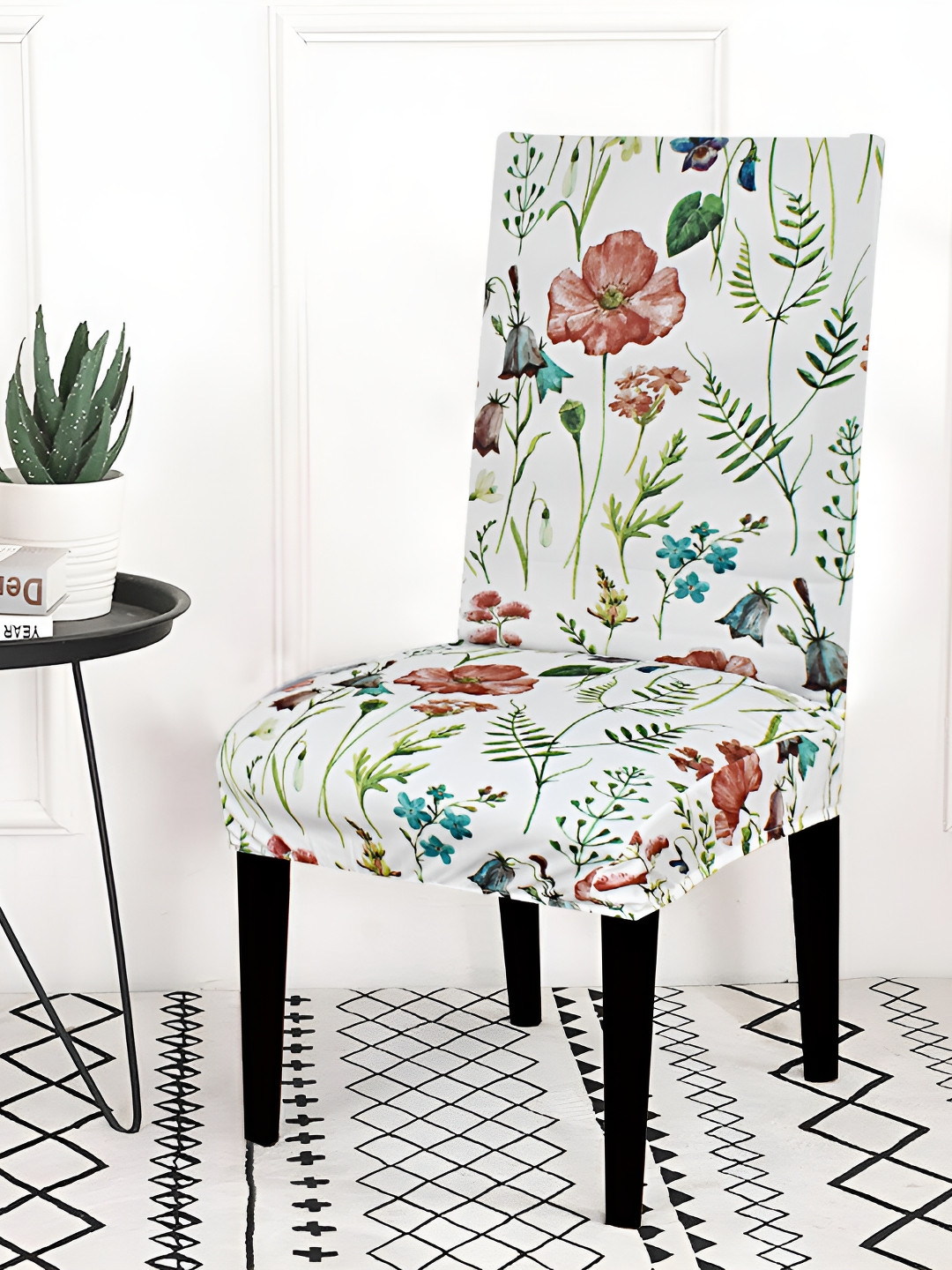 

hargunz White & Green Floral printed Comfortable Chair Cover