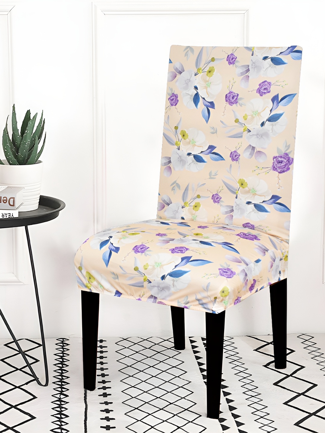 

hargunz Beige & Purple Floral Printed Comfortable Chair Covers