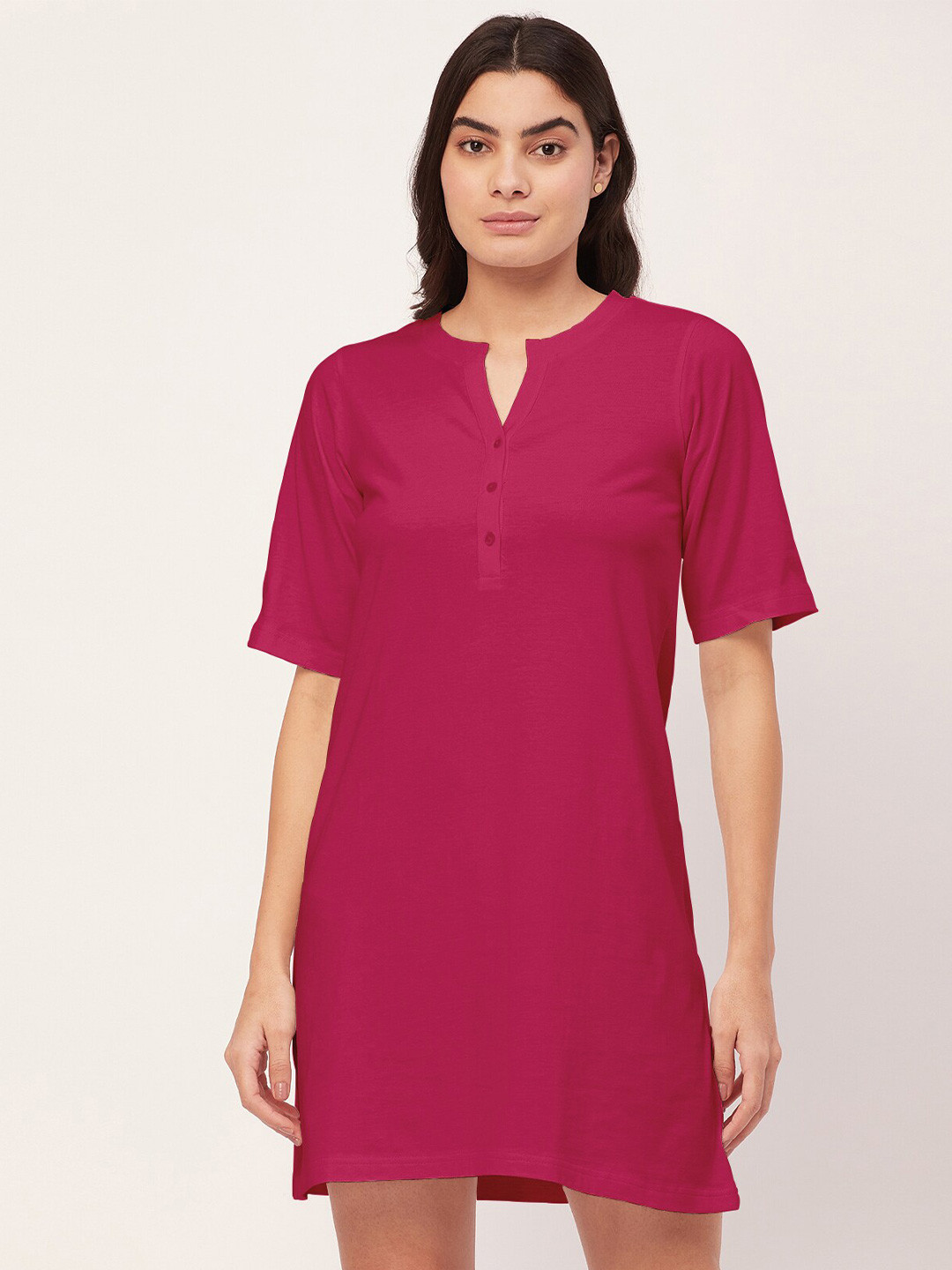 

Moomaya Round Neck Nightdress, Pink