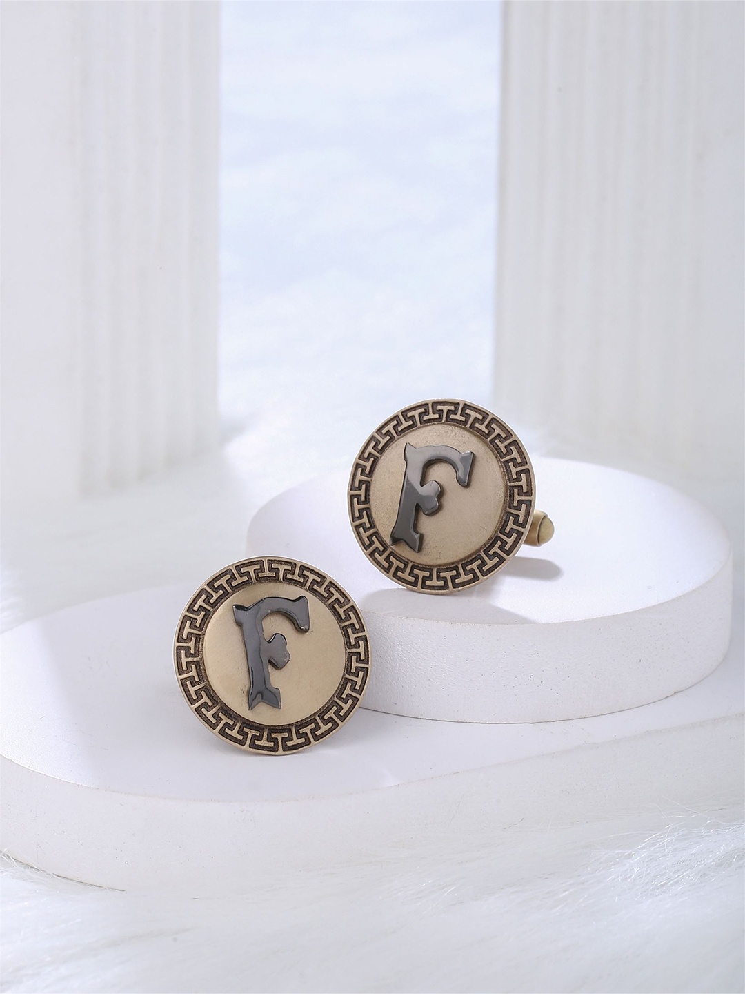 

COSA NOSTRAA Textured Alphabet Cufflink, Metallic