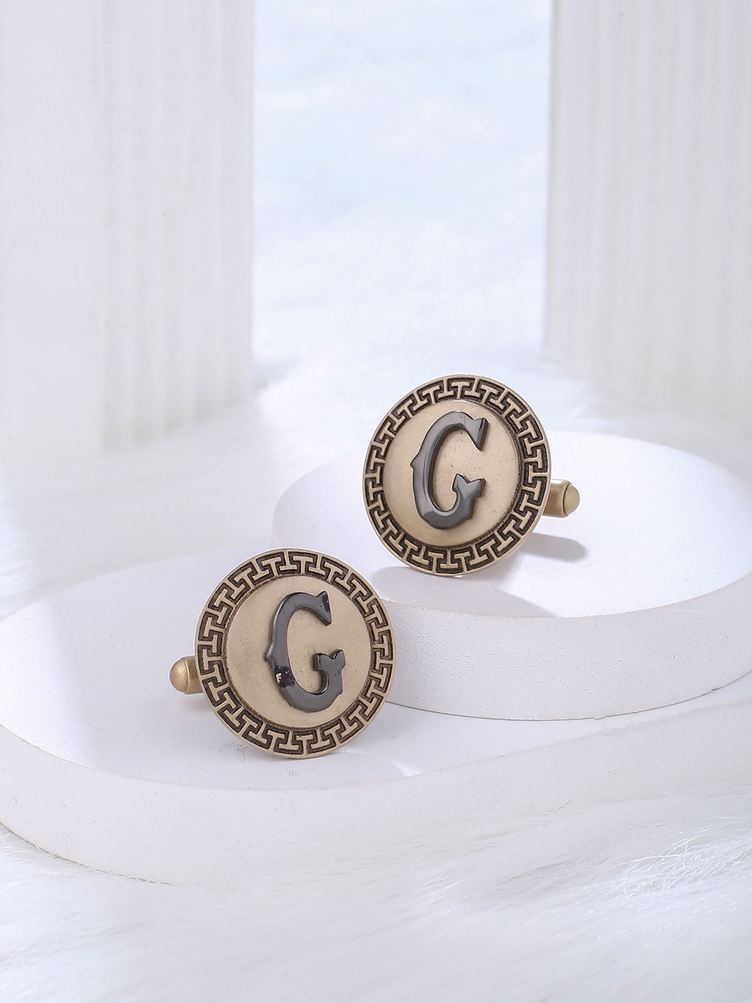 

COSA NOSTRAA Textured Alphabet Cufflink, Metallic