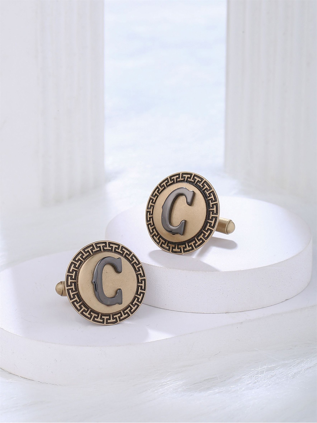 

COSA NOSTRAA Textured Alphabet Cufflink, Metallic