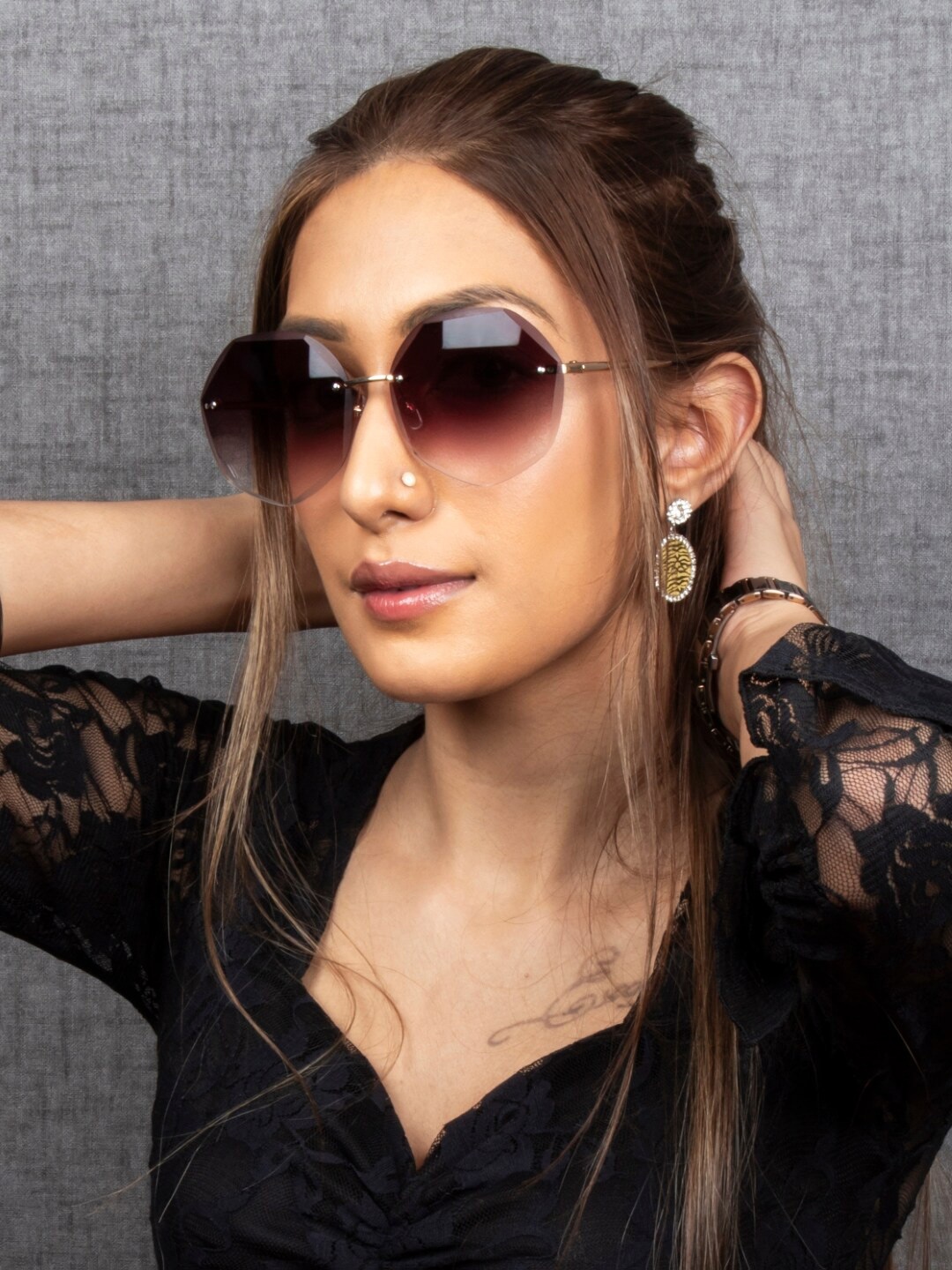 

Ted Smith Unisex Round Sunglasses With UV Protected Lens TSF-DIMONTY 2_C1, Brown