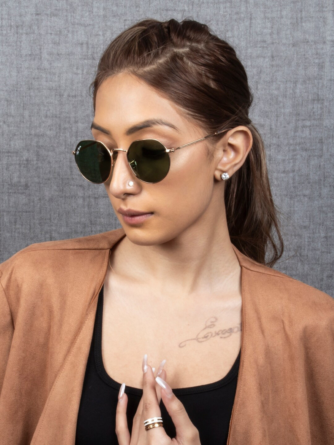 

Ted Smith Unisex Round Sunglasses with UV Protected Lens TSF-GEORGE_C6, Green