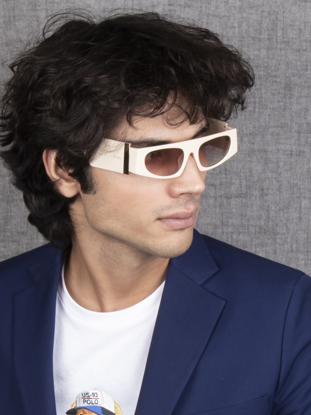 

Ted Smith Unisex Rectangle Sunglasses With UV Protected Lens, Brown