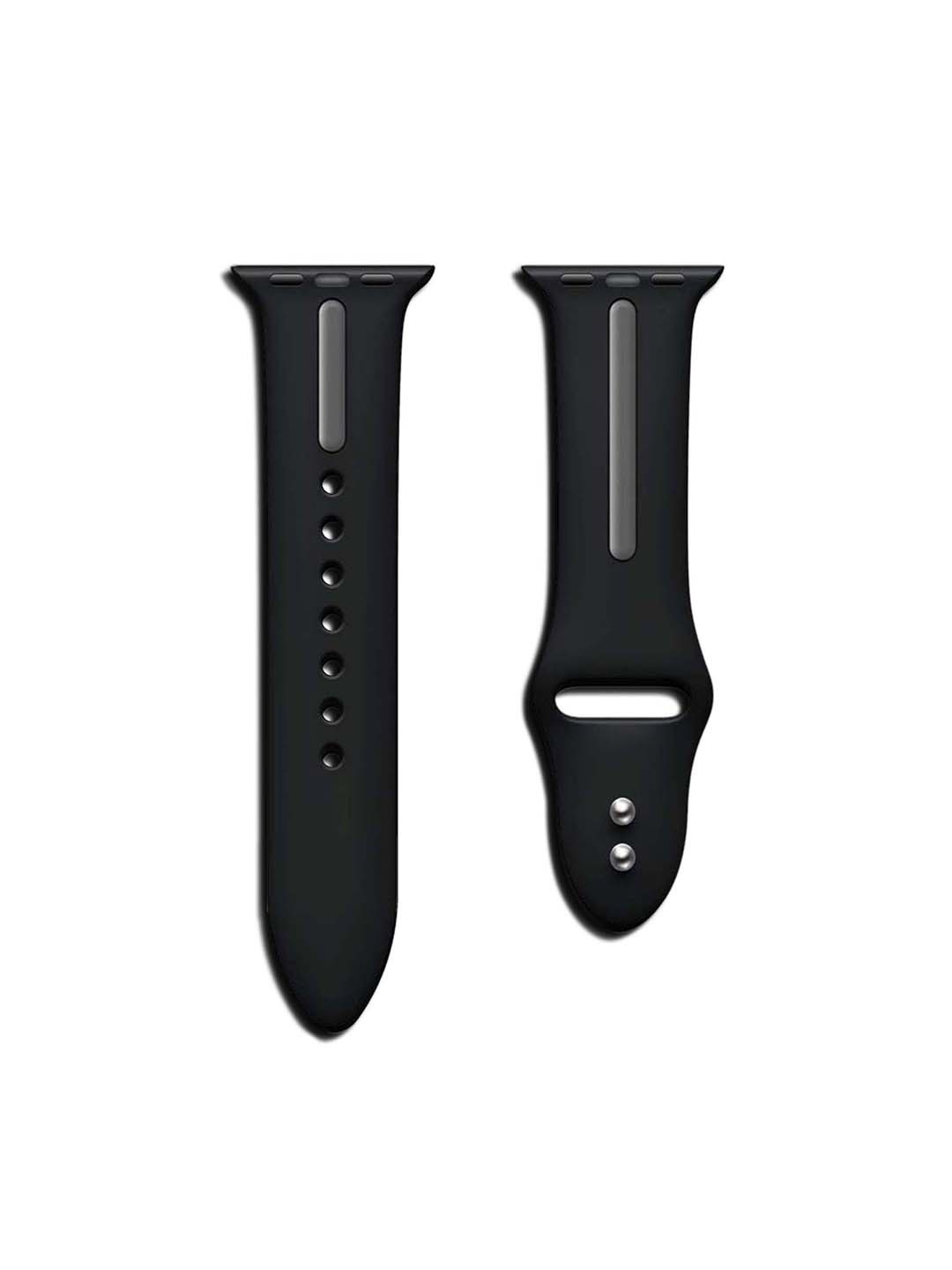 

DailyObjects Two Tone Silicone Apple Watch Straps, Black