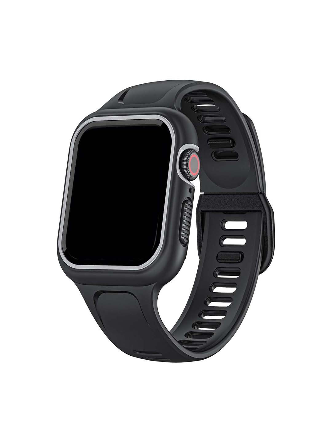 

DailyObjects Dual Lock Scratch Resistance Apple Watch Strap With Protective Bumper Case, Black