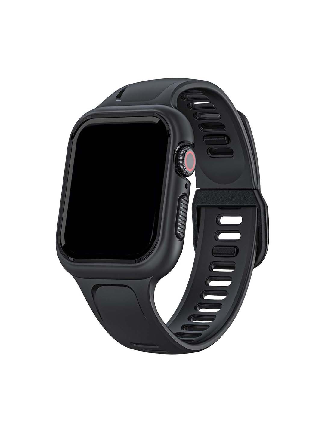 

DailyObjects Dual Lock Apple Watch Band With Protective Bumper Case, Black