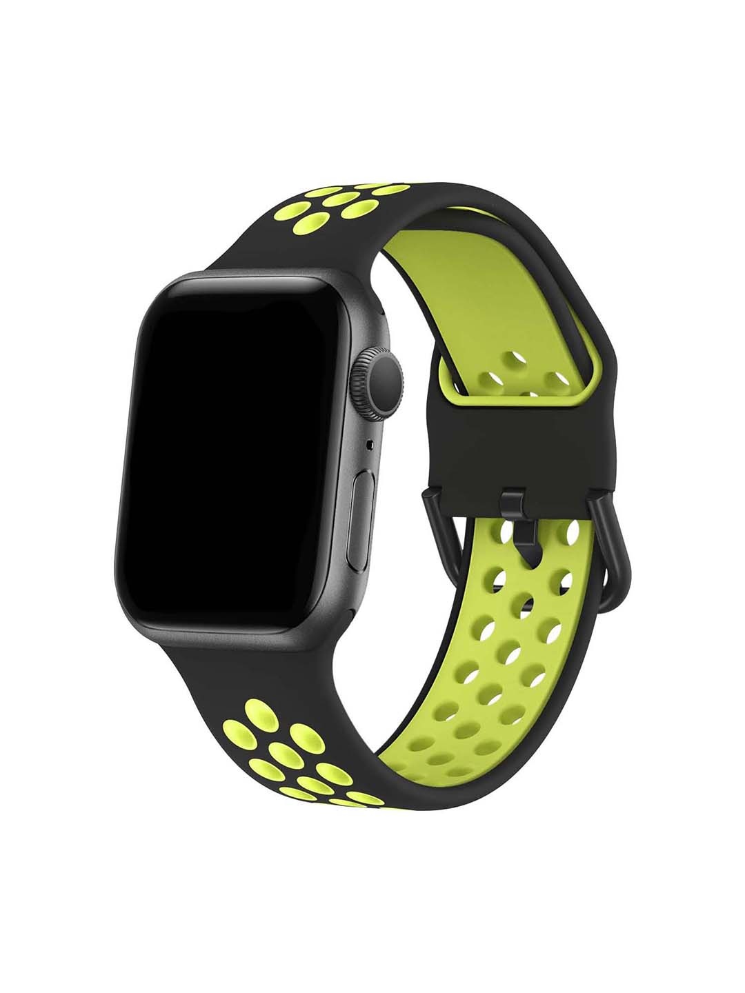 

DailyObjects Unisex Lightweight Silicone Apple Smart Watch Straps, Black