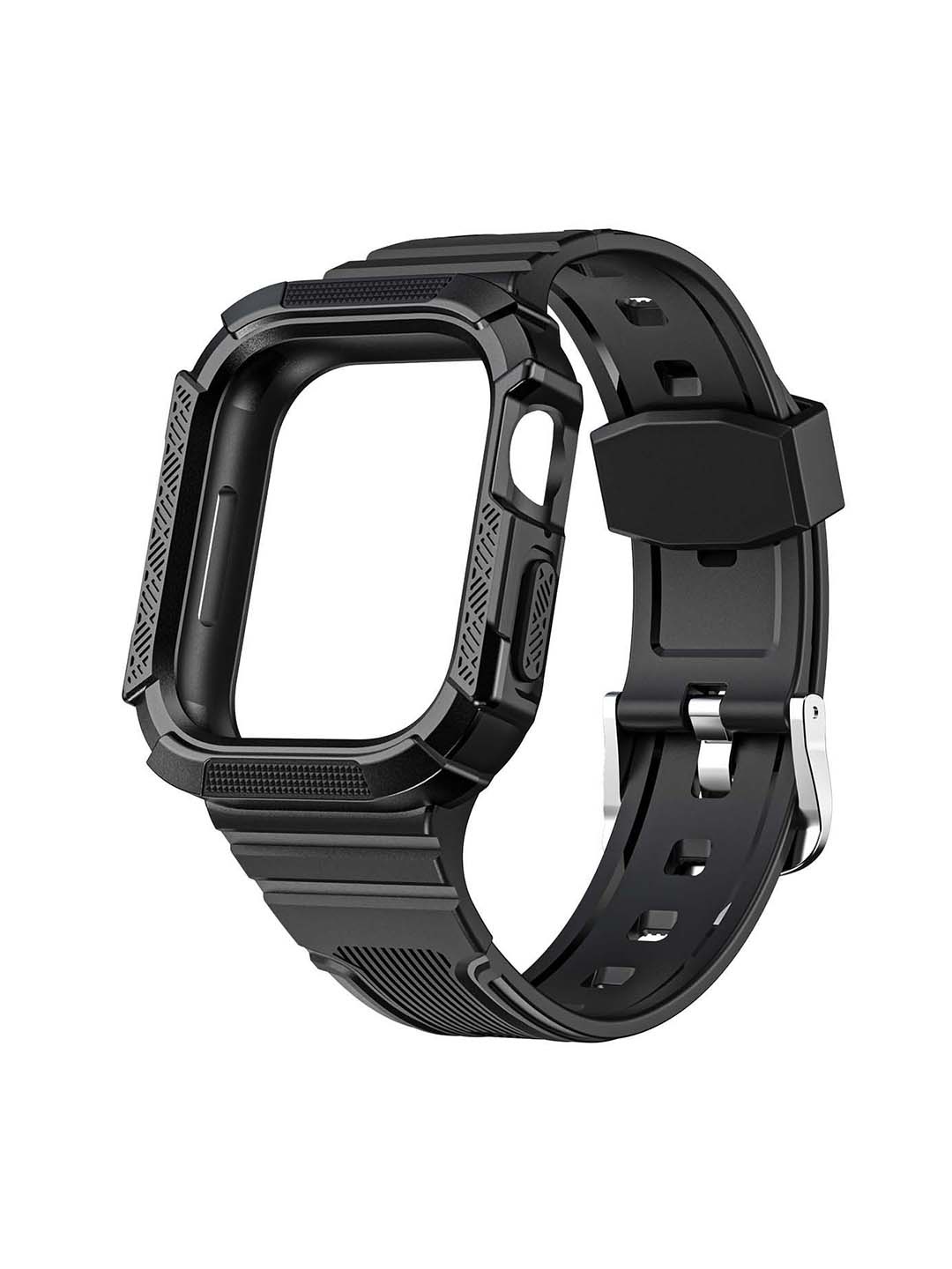 

DailyObjects Plastic Smartwatch Strap With Protective Bumper Case, Black
