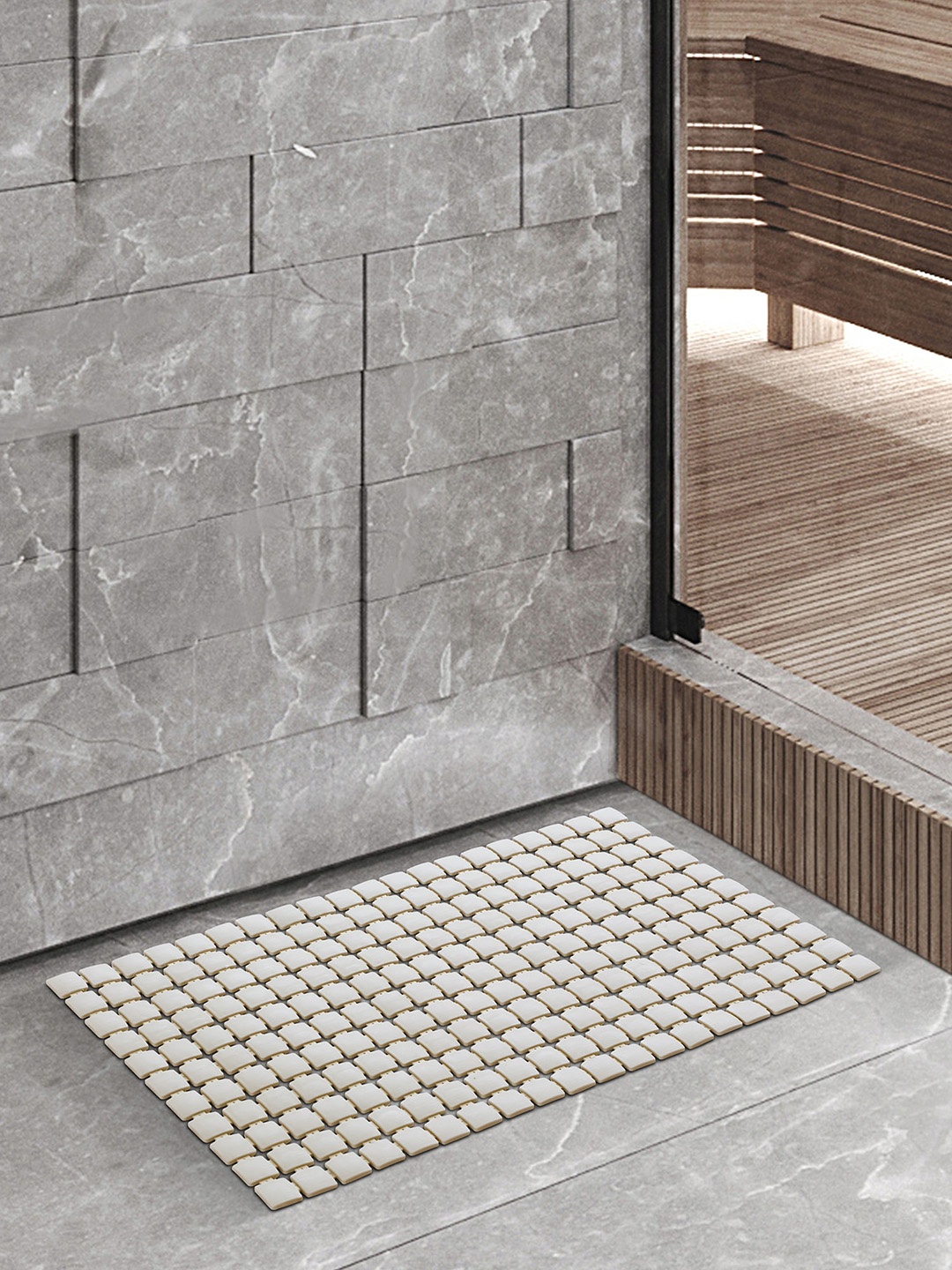 

OBSESSIONS Beige Self-Designed 3000 GSM Anti-Slip Bath Mat