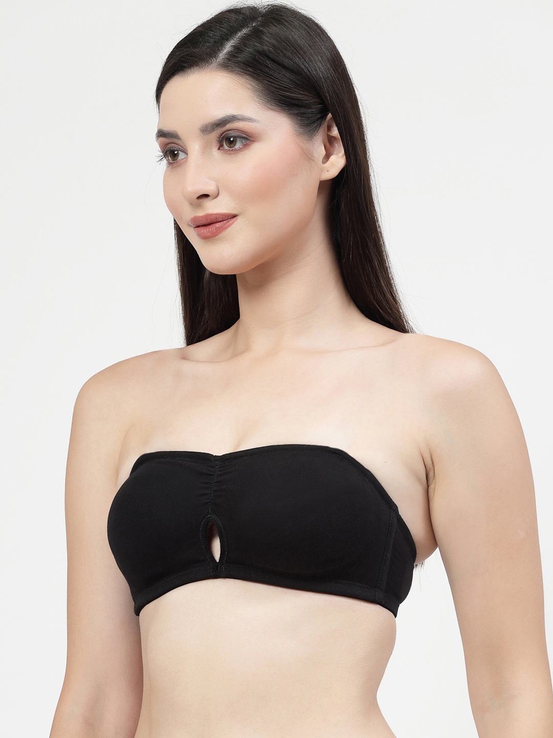 

DressBerry Black Non-Wired Non-Padded Bandeau Bra With Anti Microbial