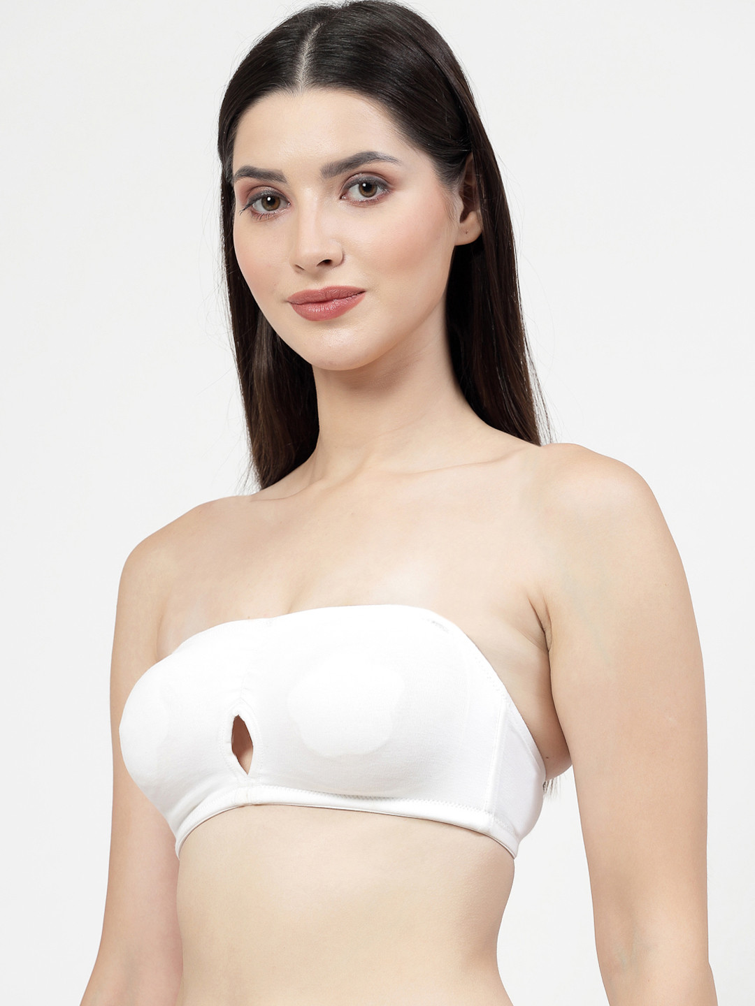 

DressBerry Non-Wired Non-Padded Bandeau Bra With Anti Microbial N-OP-5117-WHITE-White