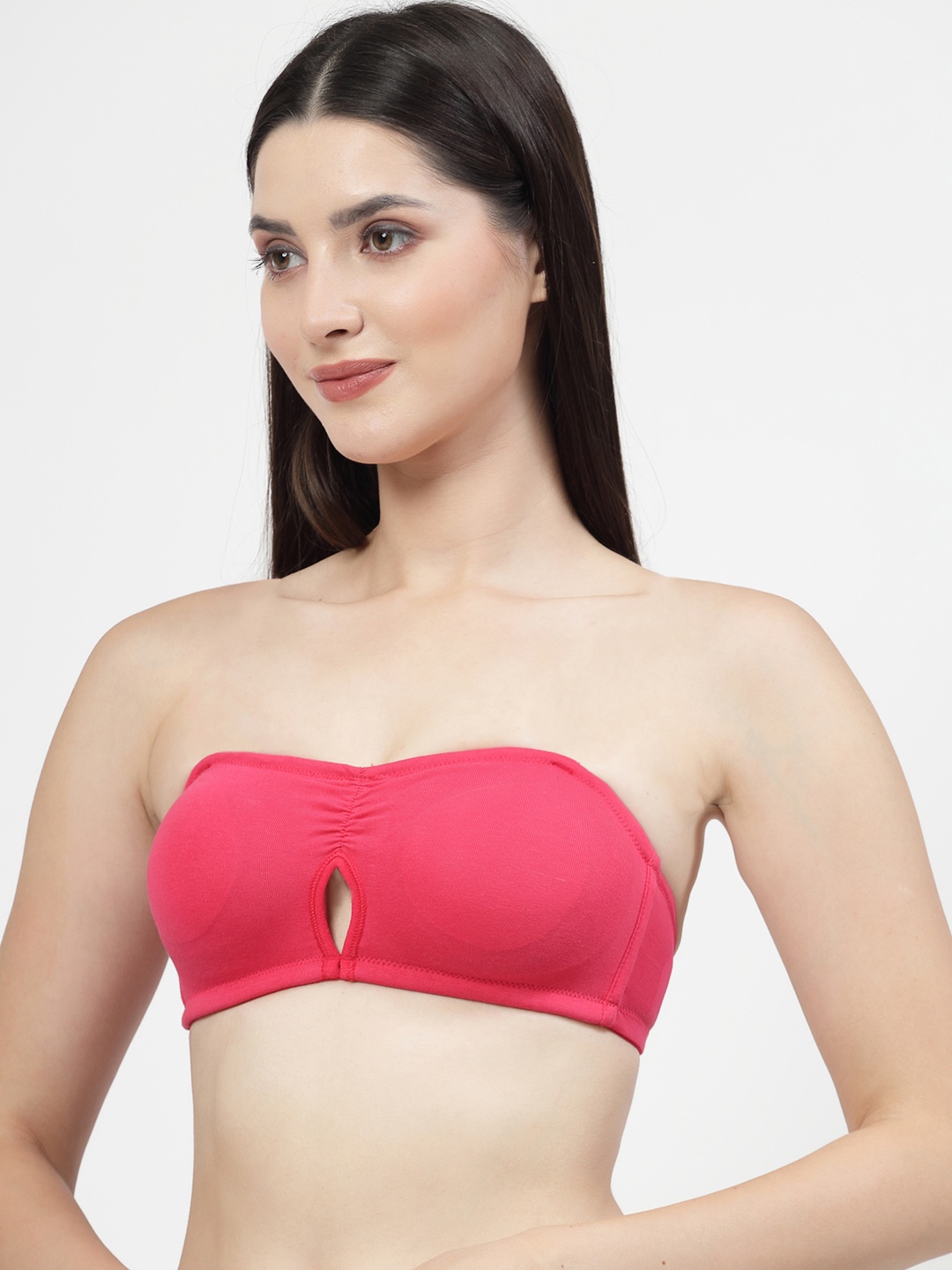 

DressBerry Fuchsia Non-Wired Padded Bandeau Bra With Anti Microbial