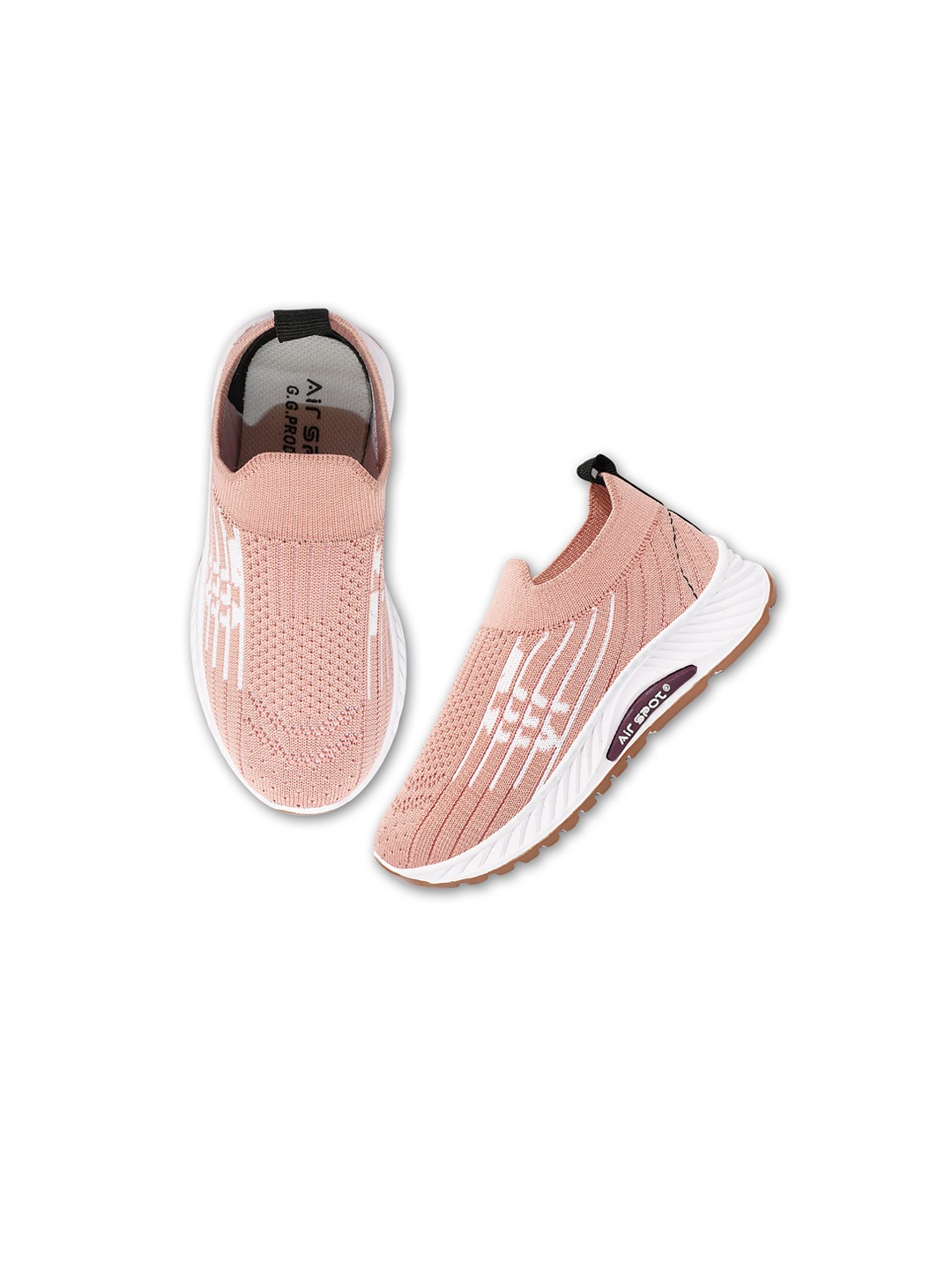 

Airspot Kids Printed Lightweight Slip-On Sneakers, Peach