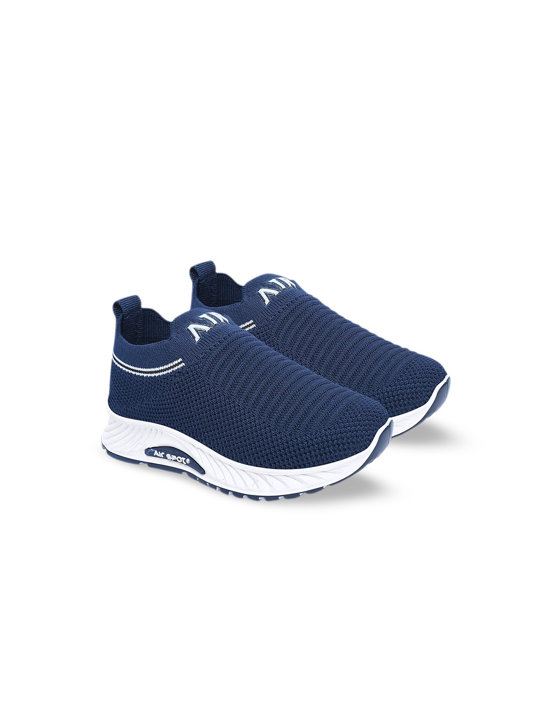 

Airspot Kids JOKER Textured Lightweight Slip-On Sneakers, Navy blue