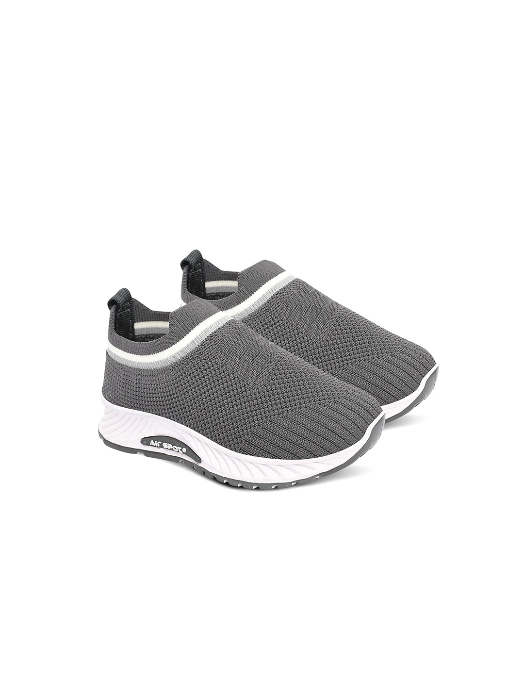 

Airspot Kids JOKER Textured Lightweight Slip-On Sneakers, Grey