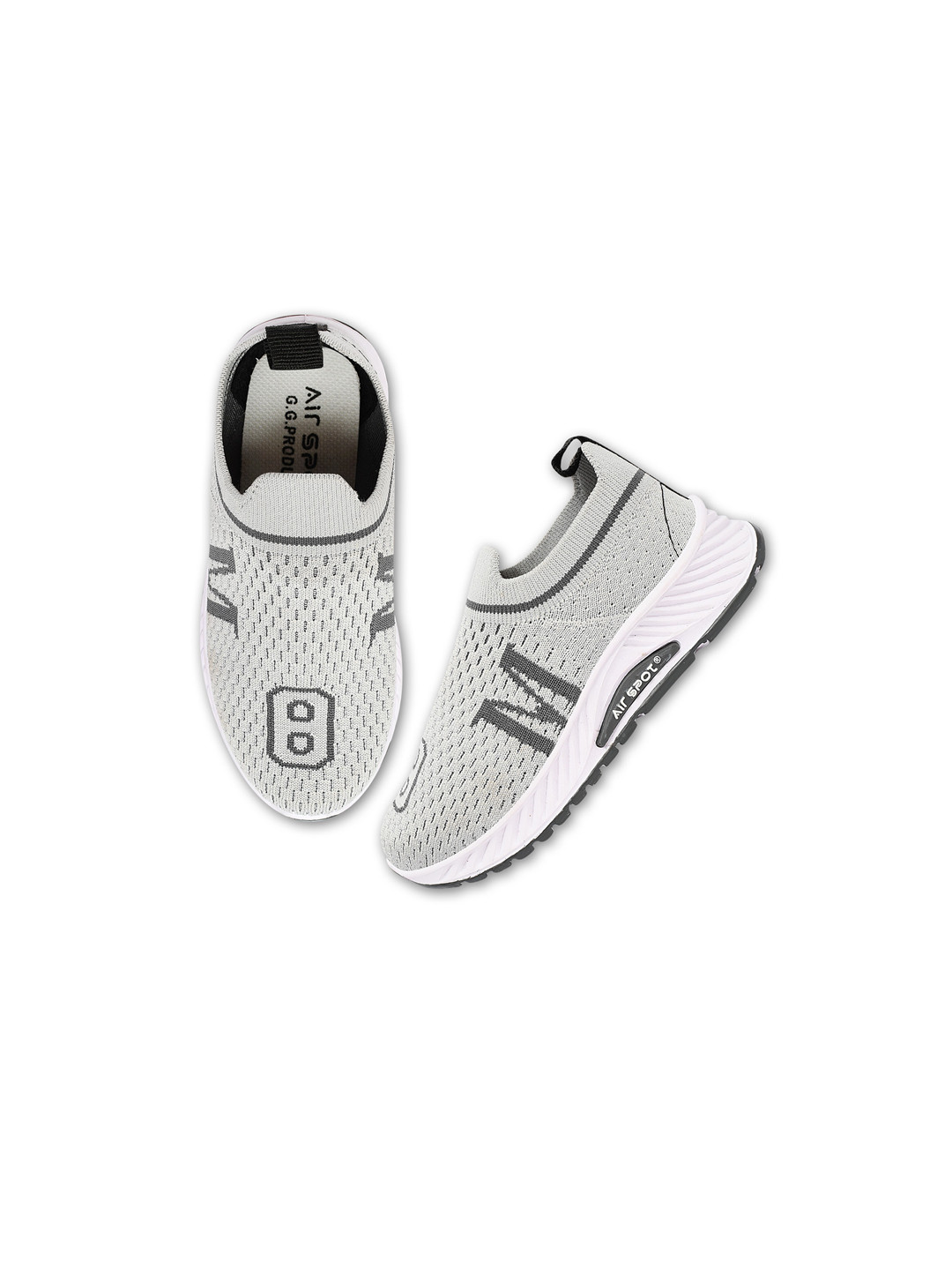 

Airspot Kids JOKER Printed Lightweight Slip-On Sneakers, Grey