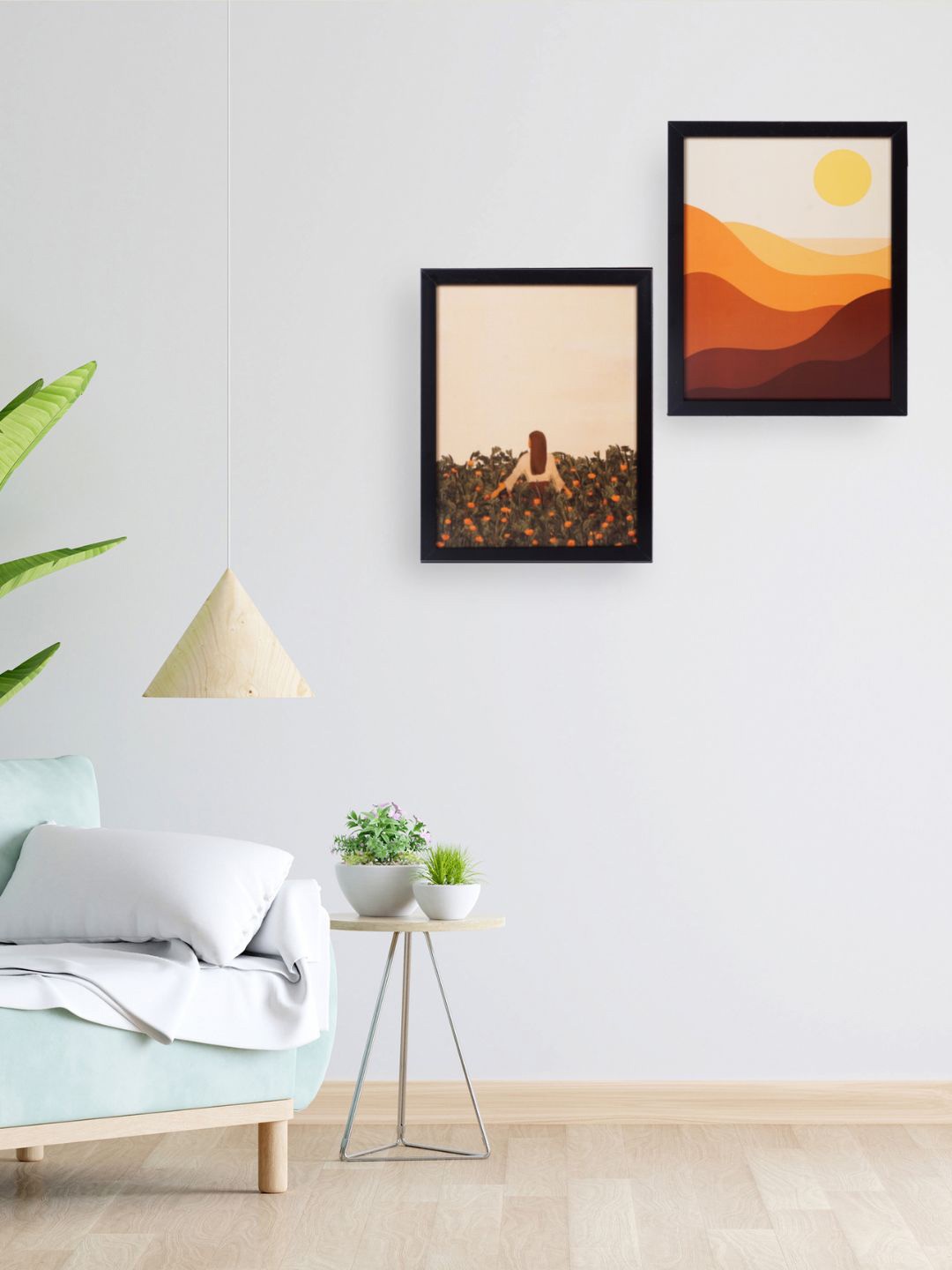 

Exploring India Peach & Orange 2 Pieces Abstract Painting Wall Art
