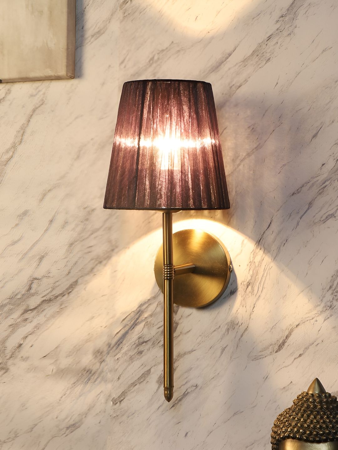 ELIANTE Gold-Toned Iron Contemporary Cylinder Shaped Wall Lamp