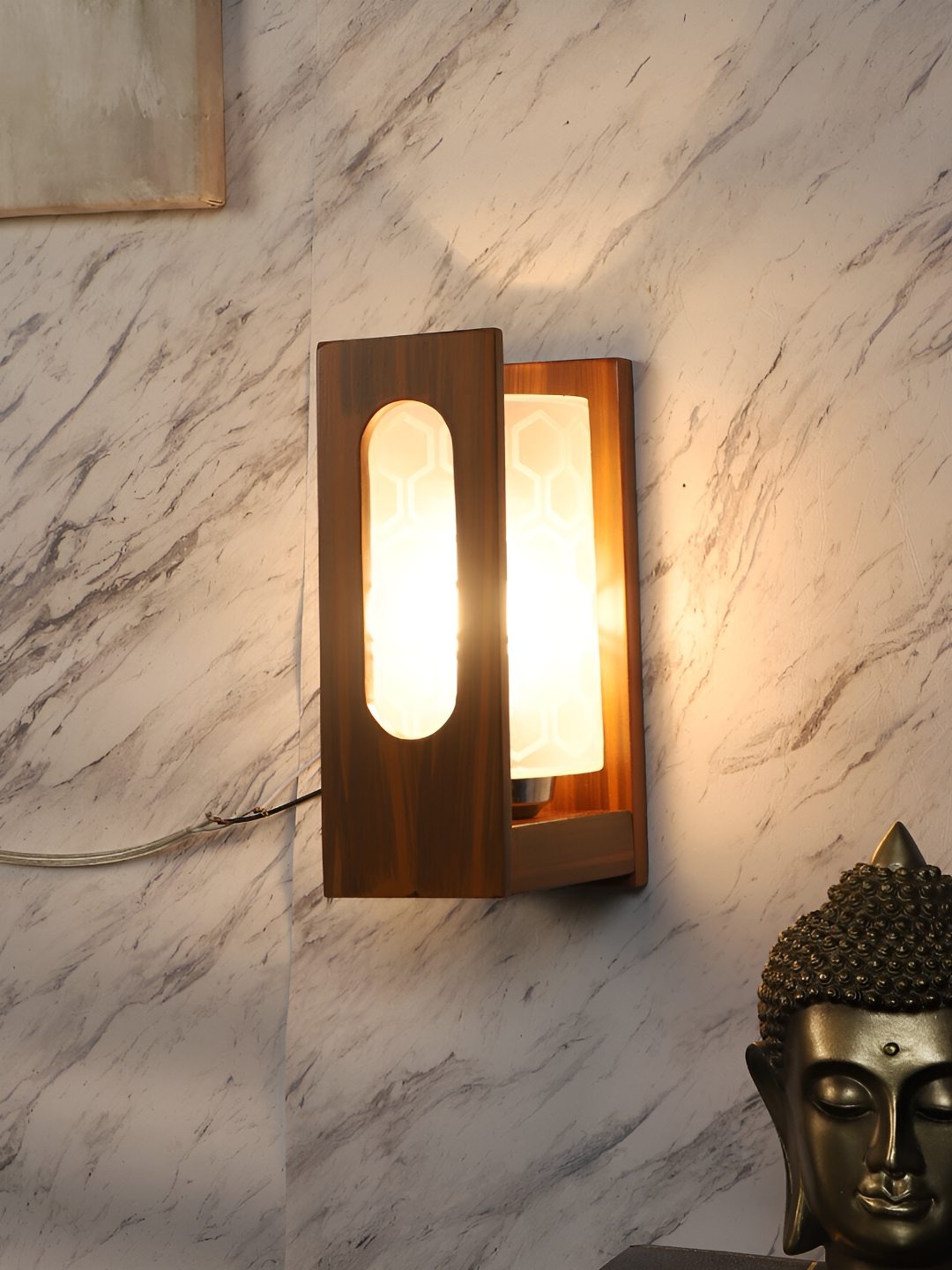 

ELIANTE Brown Solid Wood Contemporary Cylindrical Shaped Wall Lamp