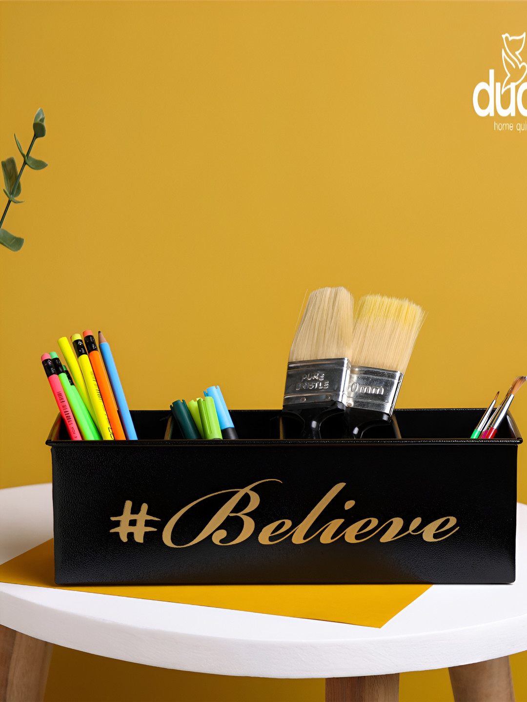 

dudki Black Crack Resistant Desk Organiser Organisers With 4 Compartments
