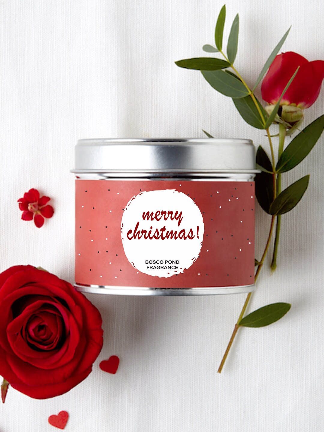 

Aromatic Fables White & Red Christmas Holiday Blooms Lily Fragrance Tin Jar Candle