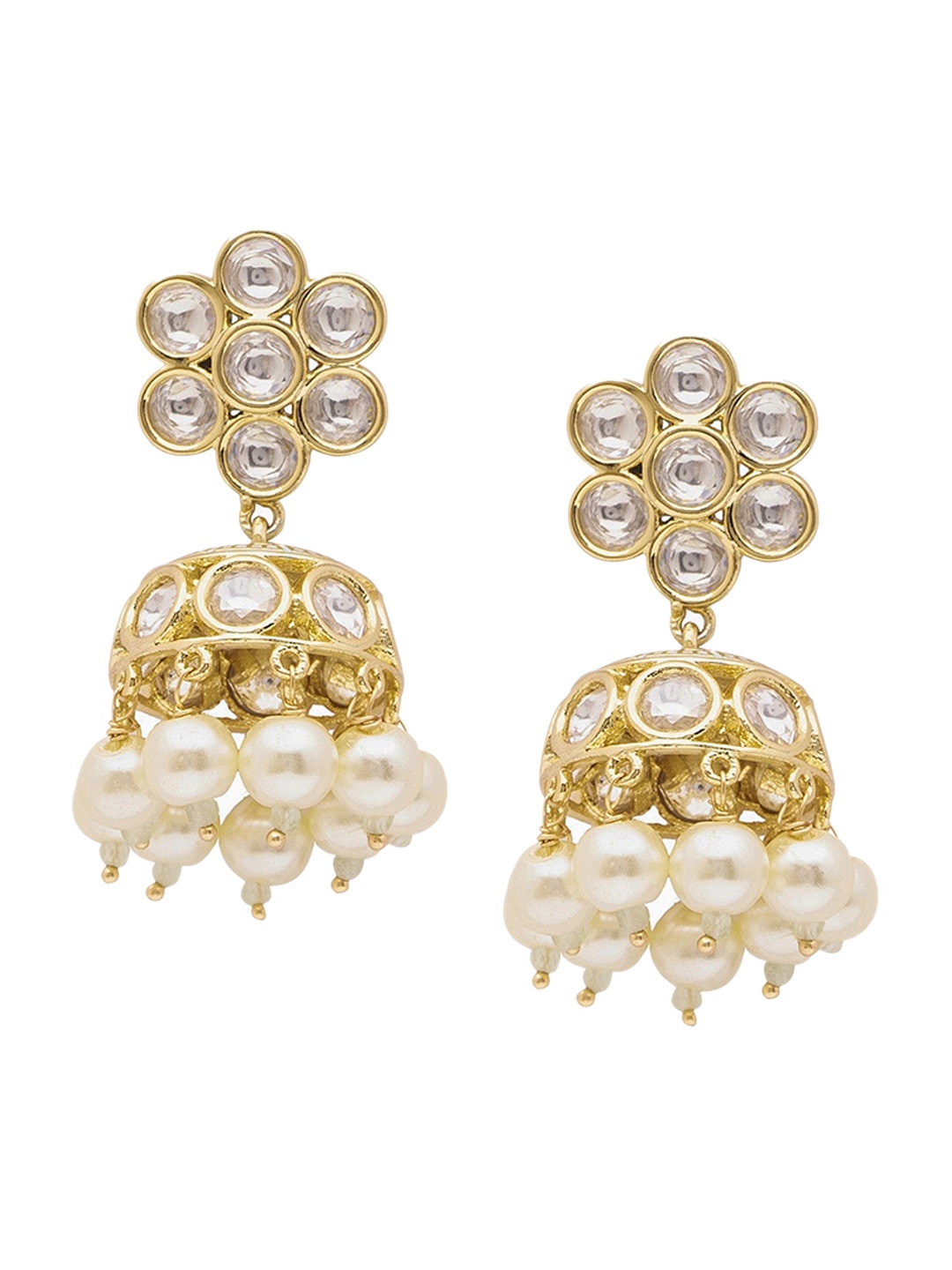 

CURIO COTTAGE 22KT Gold-Plated Dome Shaped Jhumkas