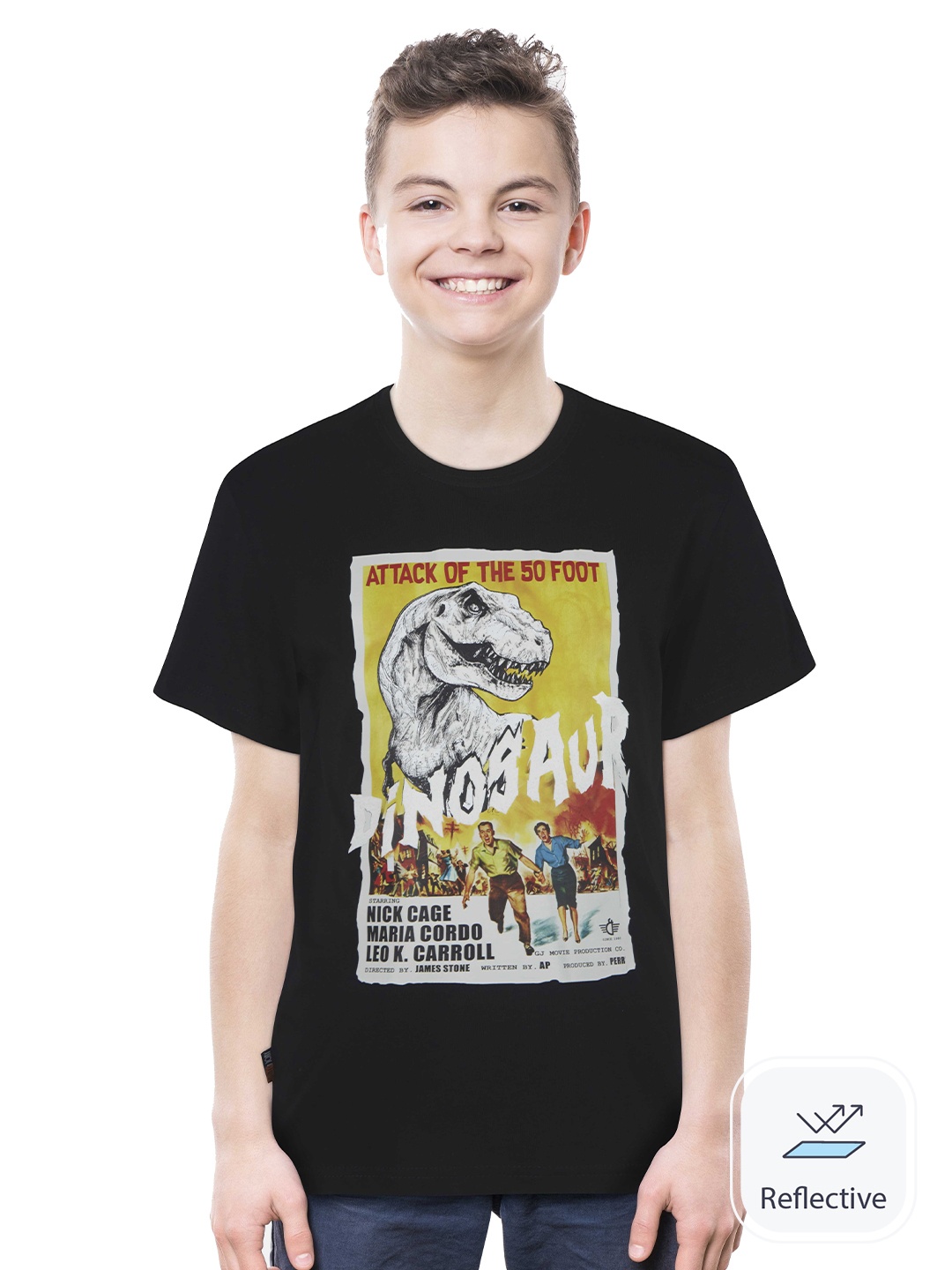 

Gini and Jony Boys Graphic Printed Cotton T-shirt, Black