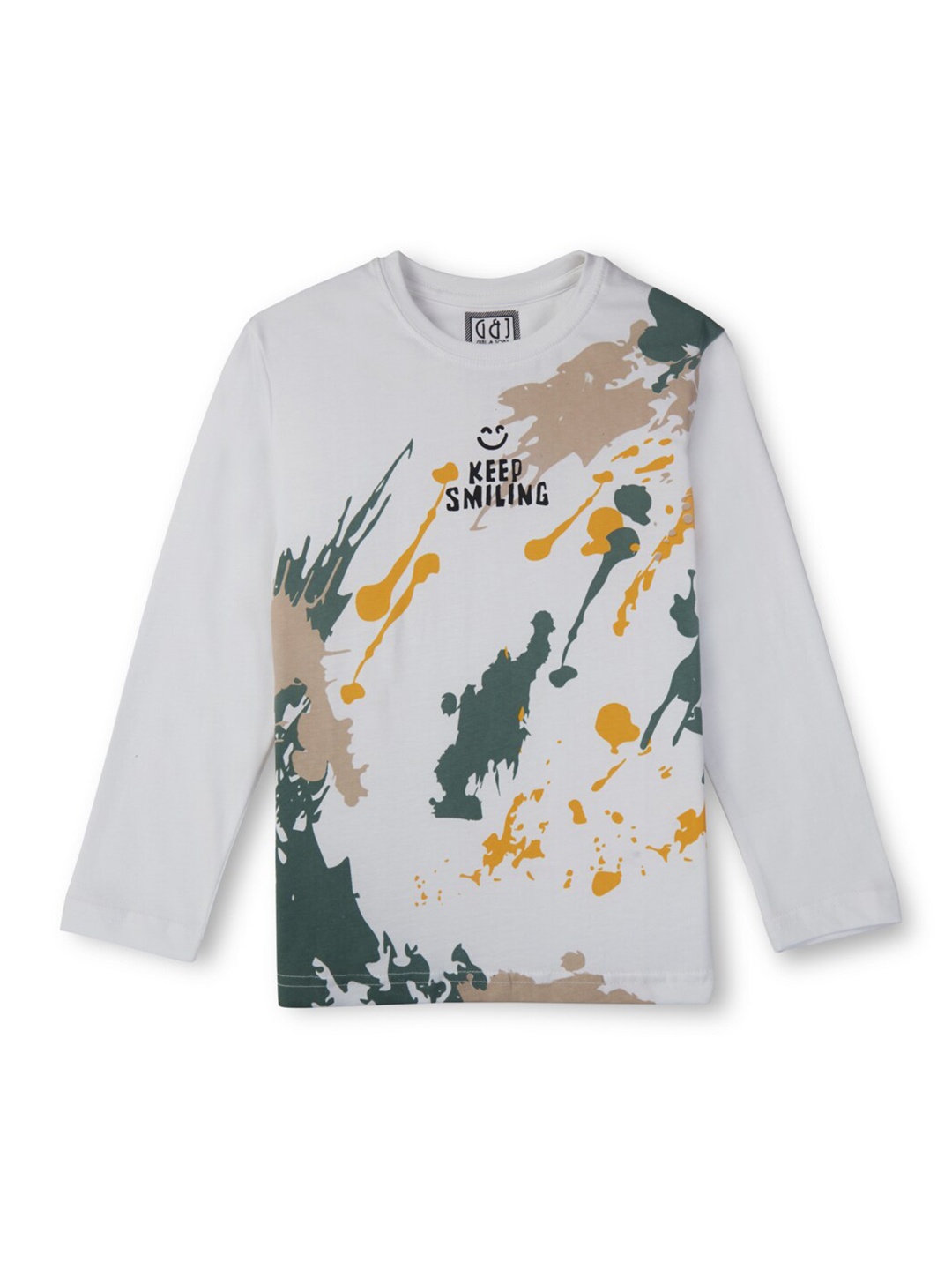 

Gini and Jony Boys Printed Cotton T-shirt, White