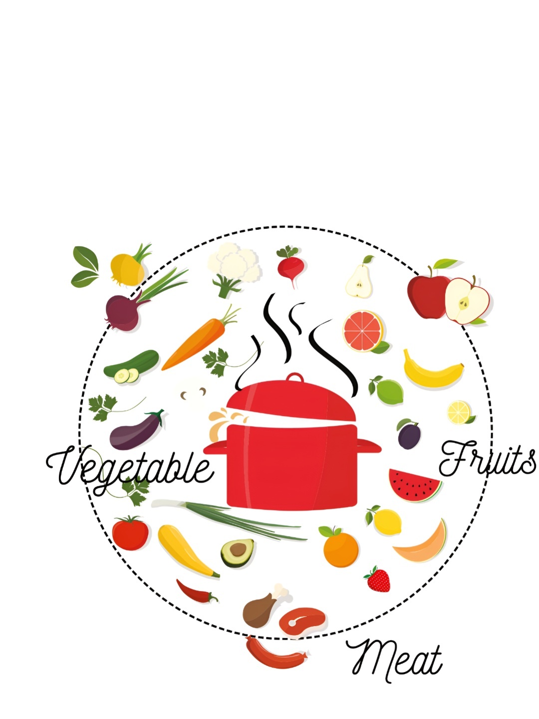 

CVANU Red & Yellow Vegetable & Fruits Printed Kitchen Adhesive Wall Sticker