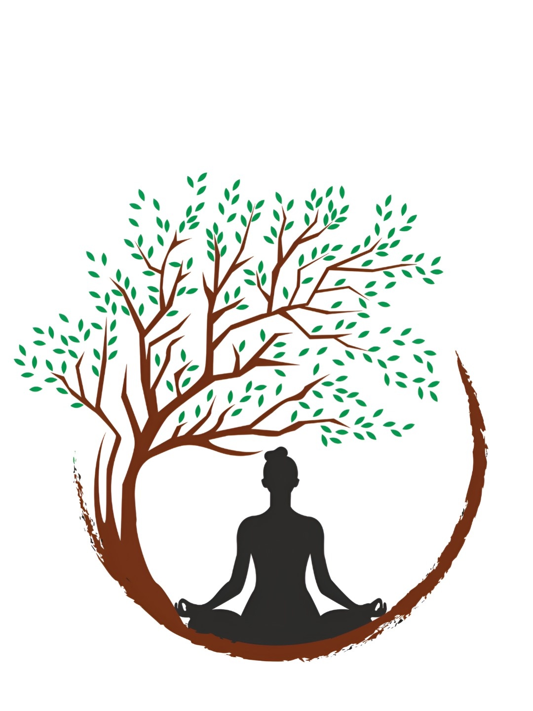 

CVANU Green & Brown Meditation Yoga Printed Self-Adhesive Vinyl Wall Sticker