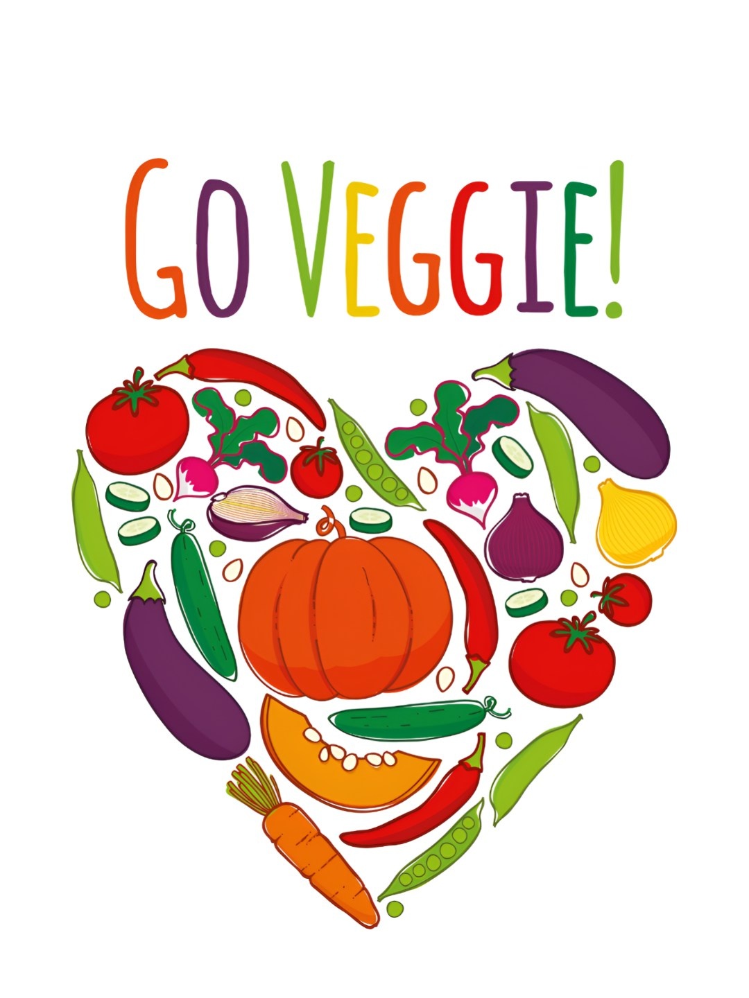 

CVANU Go Veggie Red & Green Colorful Vegetable Printed Kitchen Wall Sticker