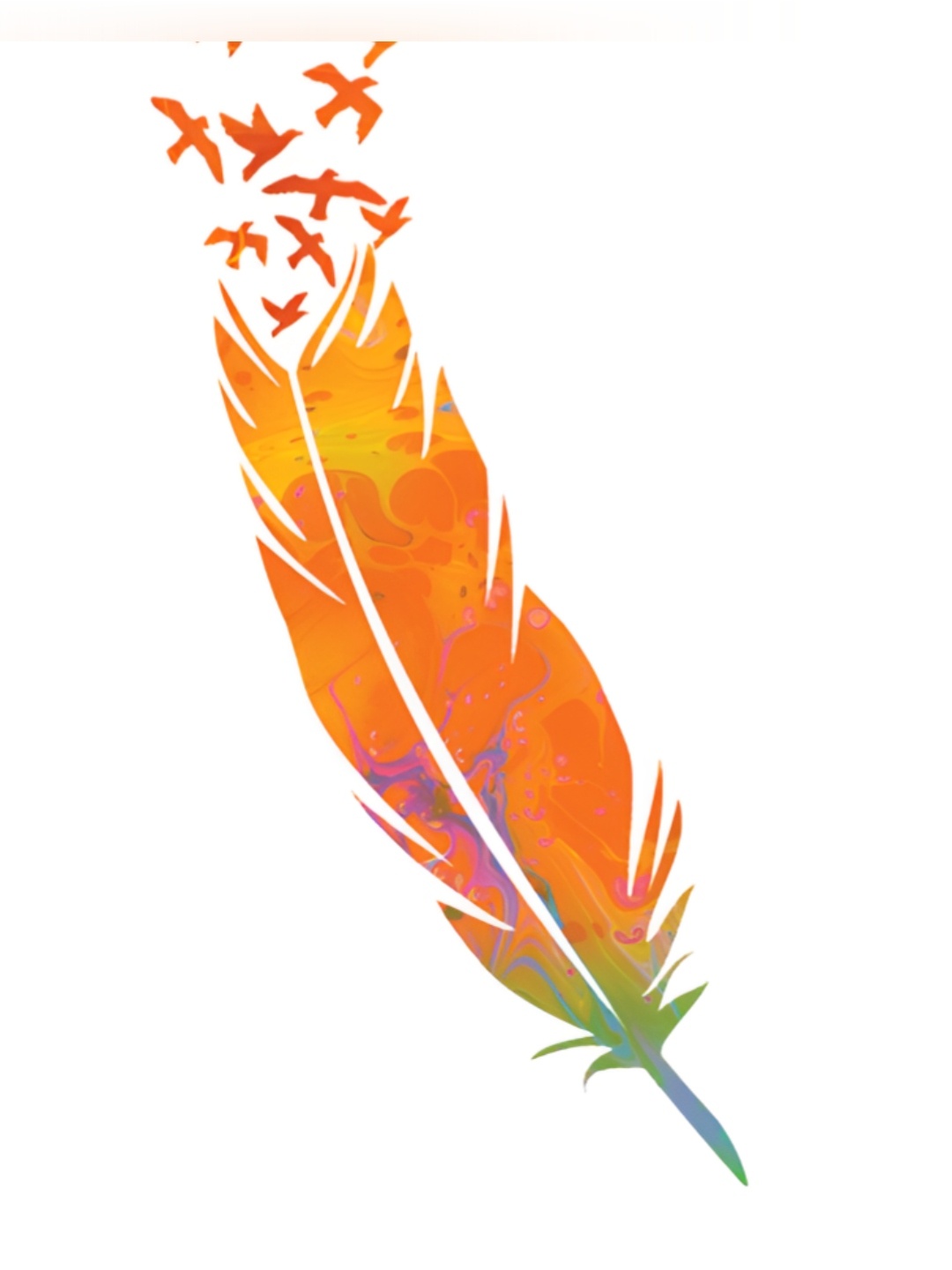 

CVANU Orange Feather Self Adhesive Wall Sticker