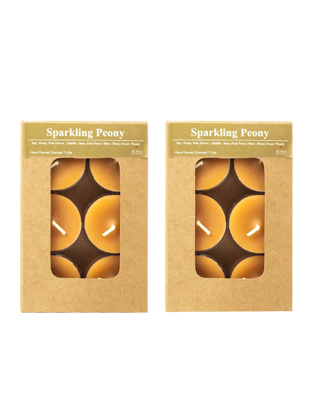 

AuraDecor Sparkling Peony Yellow 12 Pieces Scented Wax Tealight Candles