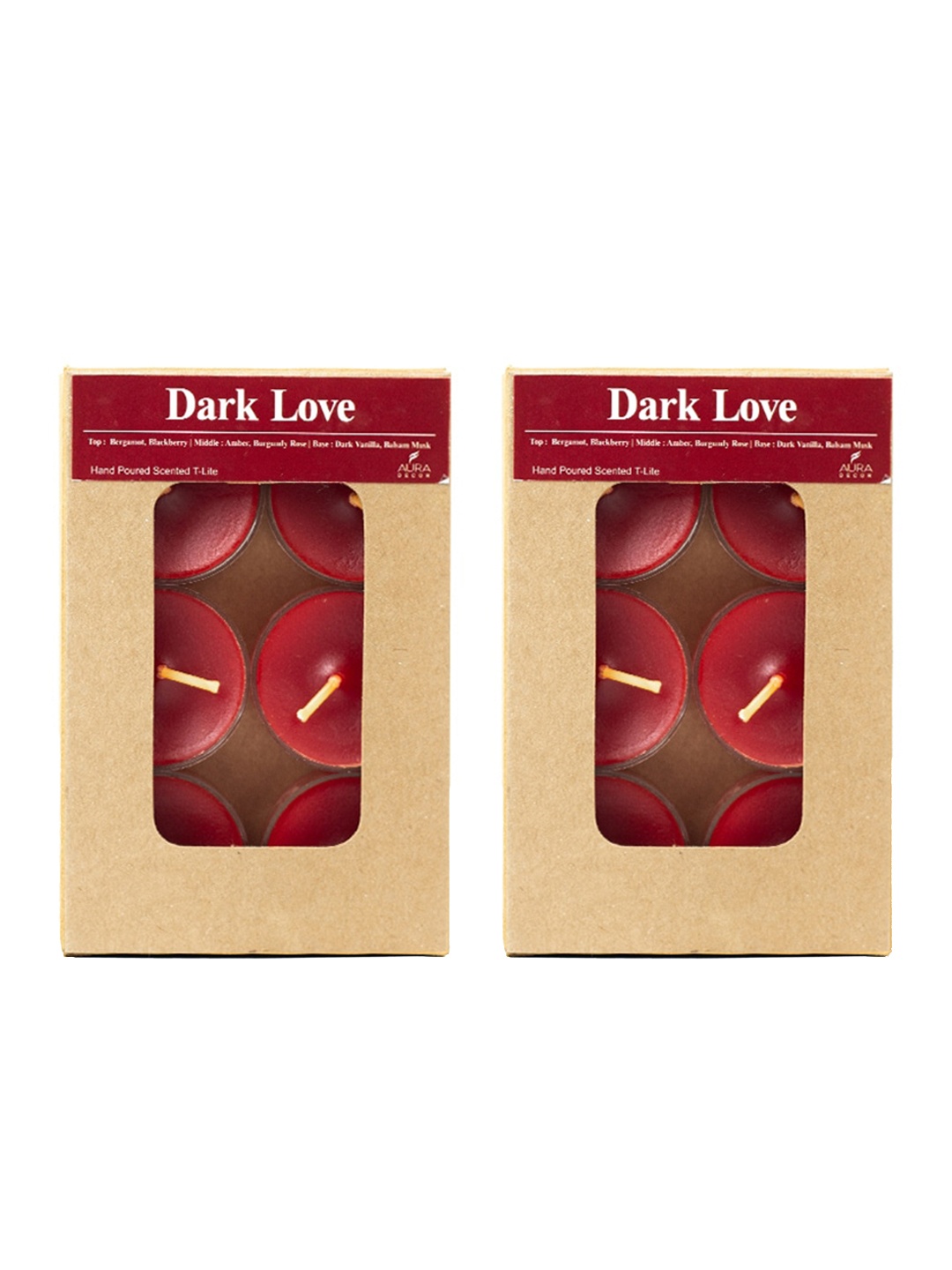 

AuraDecor Dark Love Maroon 12 Pieces Soy Wax Acrylic Tealight Candle