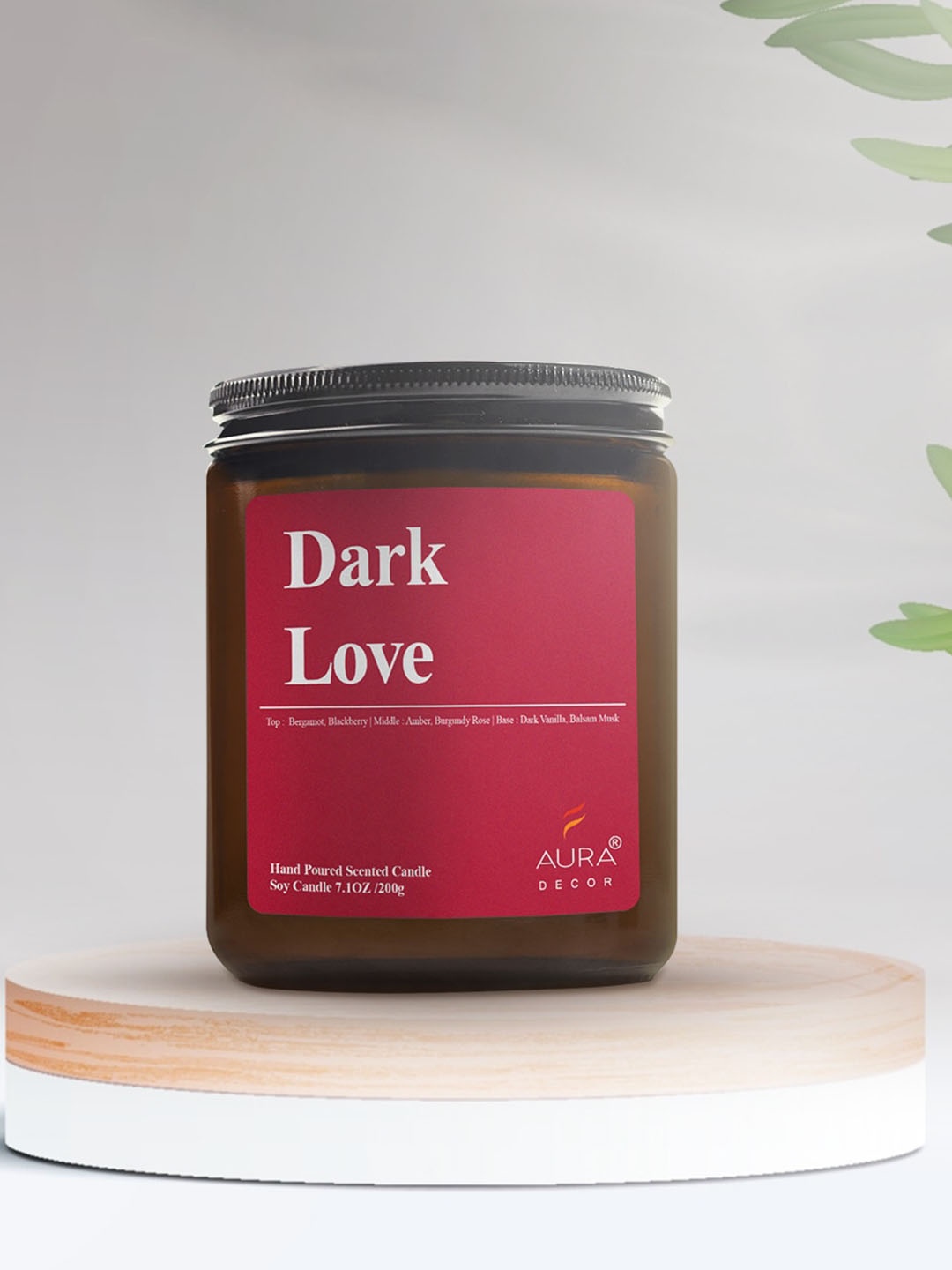 

AuraDecor Red Dark Love Scented Soy Wax Premium Amber Jar Candle