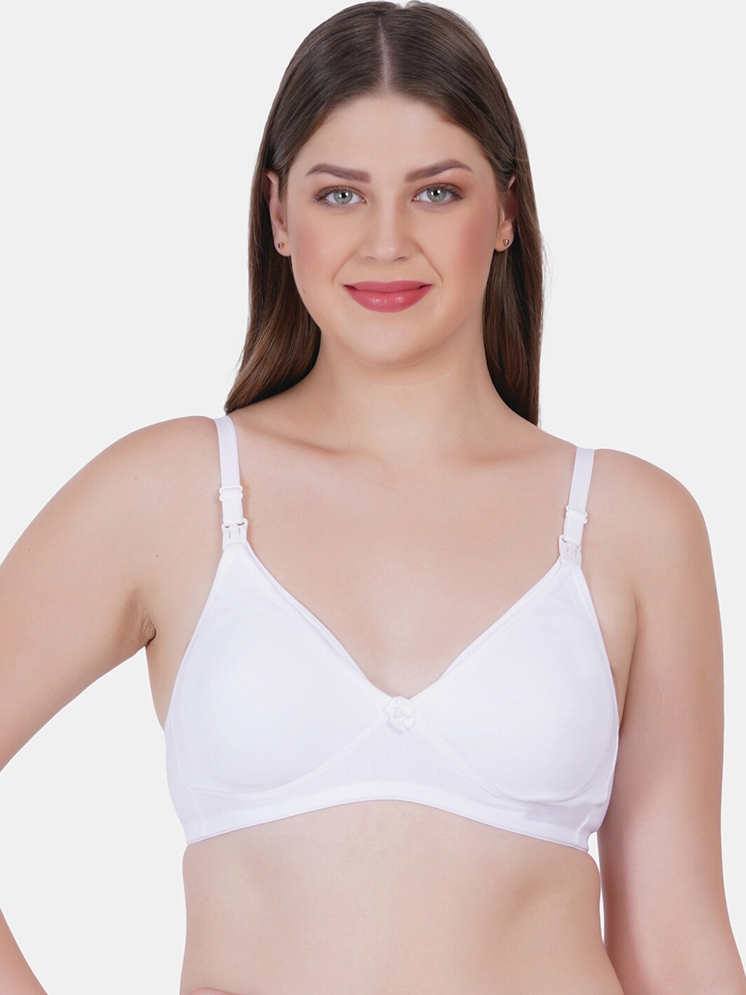 

Reveira Non-Wired Maternity Bra With Dry Fit Medium Coverage All Day Comfort, White