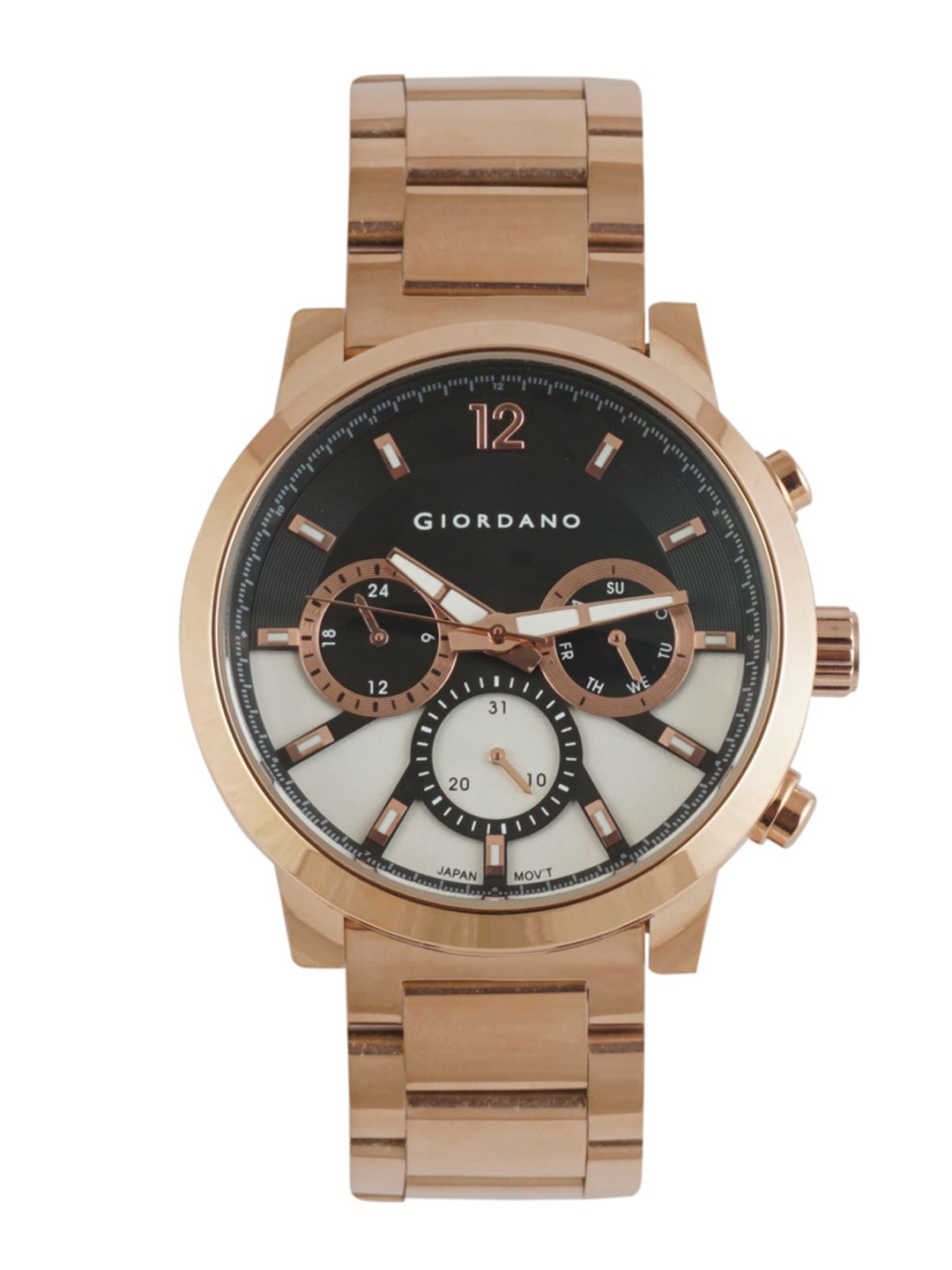 

GIORDANO Men Textured Dial & Stainless Steel Straps Analogue Watch GD-1092-11, Rose gold