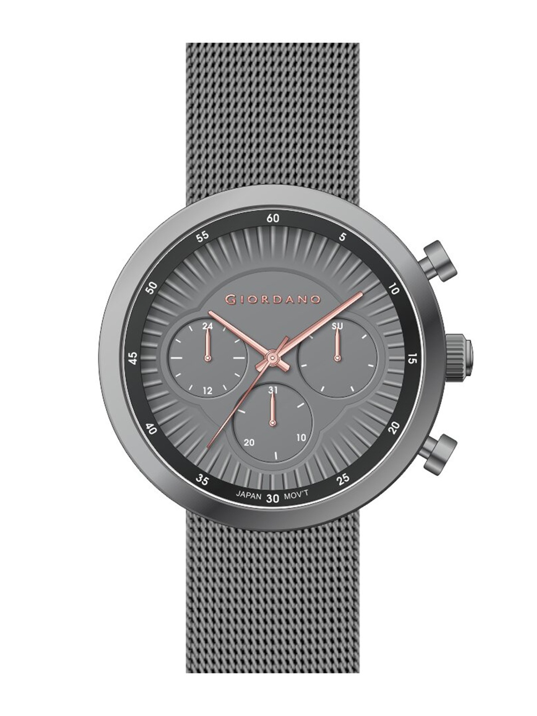 

GIORDANO Men Dial & Stainless Steel Straps Analogue Watch GD-1066-11, Grey