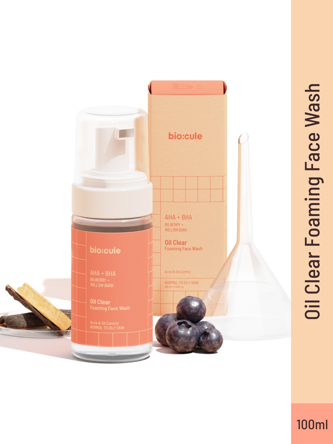 

biocule AHA + BHA Oil Clear Foaming Face Wash - 100 ml, Orange